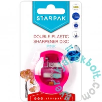 Műanyag dupla tartályos hegyező - Disc - pink