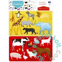 Műanyag sablon szett 13 x 23 cm - állatok