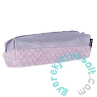 Szögletes tolltartó szőrmével - lila