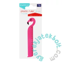 Flamingó formájú műanyag vonalzó - 15 cm