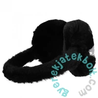 Szőrmés fülmelegítő flitteres csillaggal - Fekete