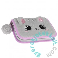 Starpak - Kitty Plus cicás kihajtható tolltartó - szürke-pink (558195)