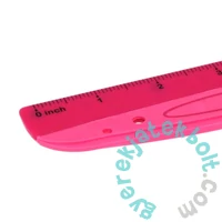 Műanyag 15 cm-es vonalzó - Rózsaszín