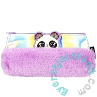 Pandás holografikus szőrmés tolltartó