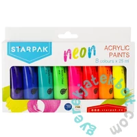 Neon 8 színű akril festék készlet