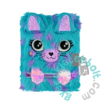 Cicás szőrmés kulcsos napló - A6/60 lap - flitterekkel (564706)