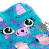 Cicás szőrmés kulcsos napló - A6/60 lap - flitterekkel (564706)