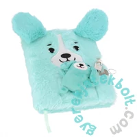 Kutyás szőrmés kulcsos napló - A5/80 lap - kék (564709)