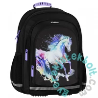 Lovas iskolatáska, hátizsák - 3 rekeszes - fekete (550876)