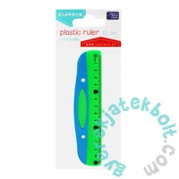 Műanyag 15 cm-es vonalzó - Kék-zöld