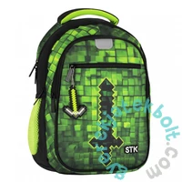 Pixel iskolatáska, hátizsák - 3 rekeszes - zöld (550865)