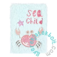 Rák mintás plüss napló csillámokkal - A5