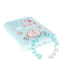 Rák mintás plüss napló csillámokkal - A5