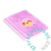 Rózsaszín A/5 szilikonos spirálfüzet - csíkos (553738)