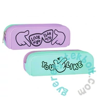 Szilikon egyterű tolltartó - lila-türkiz (537166)