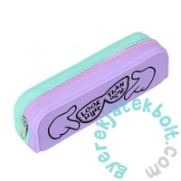 Szilikon egyterű tolltartó - lila-türkiz (537166)