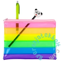 Szivárvány átlátszó tolltartó, neszesszer