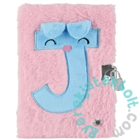 Szőrmés kulcsos napló - Rózsaszín, J betűvel (526050)