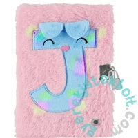 Szőrmés kulcsos napló - Rózsaszín, J betűvel (526050)