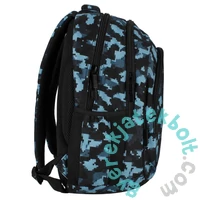 Terepmintás 2 rekeszes iskolatáska, hátizsák - Moro Black (506132)