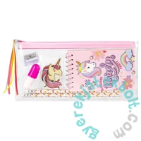 Unikornis írószer készlet cipzáros tartóban