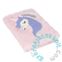 Unikornis plüss napló - A5 - pasztell pink