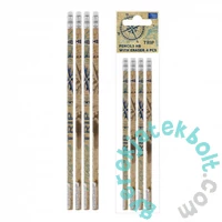 Trip HB grafit ceruza radírral - 4 db-os