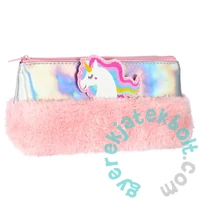 Unikornis holografikus szőrmés tolltartó