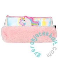 Unikornis holografikus szőrmés tolltartó