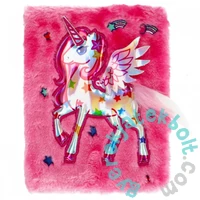 Unikornisos szőrmés napló - 15 x 21 cm