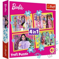 Trefl 4 az 1-ben puzzle (35,48,54,70 db-os) - Disney Princess - Barbie (34626)
