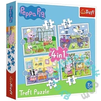 Trefl 4 az 1-ben puzzle (12,15,20,24 db-os) - Peppa malac - Peppa emlékei (34359)