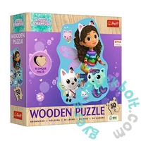 Trefl 50 db-os Wooden Contour Fa Puzzle - Gabi babaháza - Happy Gabby (20260)