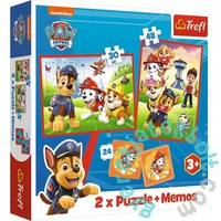 Trefl 2 az 1-ben puzzle és memóriajáték - Mancs őrjárat (93337)