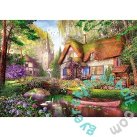 Trefl 1000-db-os Premium Plus puzzle - Tea Time - Egy szép faház az erdőben (10804)