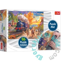 Trefl 1000 db-os puzzle + kirakó szőnyeg - Kutyusok a vonat mellett (94069)