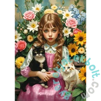 Trefl 1000 db-os puzzle - Lány macskákkal (10976)
