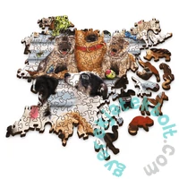 Trefl 1000 db-os Wood Craft Prémium Fa Puzzle - Kutya barátság (20149)