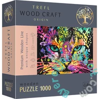 Trefl 1000 db-os Wood Craft Prémium Fa Puzzle - Színes macska (20148)