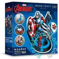 Trefl 160 db-os Wood Craft Shaped Prémium Fa Puzzle - Marvel - Amerika kapitány (20194)