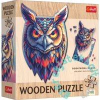 Trefl 200 db-os Wooden Contour Fa Puzzle - Bagoly (94159)