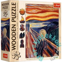 Trefl 200 db-os Wooden Contour Fa Puzzle - Munch - A sikoly (20252)
