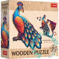 Trefl 200 db-os Wooden Contour Fa Puzzle - Páva (94160)