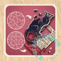 Trefl 200 db-os Wooden Contour Fa Puzzle - Théophile Steinlen - A fekete macska (20254)