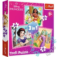 Trefl 3 az 1-ben puzzle (20,36,50 db-os) - Disney hercegnők - Gyönyörű virágok (34875)