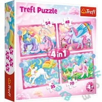 Trefl 4 az 1-ben puzzle (35,48,54,70 db-os) - Csodás Egyszarvúak (34389)