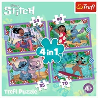 Trefl 4 az 1-ben puzzle (35,48,54,70 db-os) - Lilo és Stitch (34633)