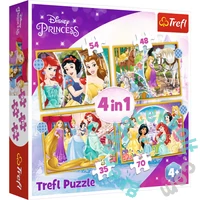 Trefl 4 az 1-ben puzzle (35,48,54,70 db-os) - Disney Princess - Boldog nap (34385)