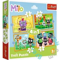 Trefl 4 az 1-ben puzzle (12,15,20,24 db-os) - Milo és barátai (34654)