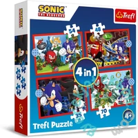 Trefl 4 az 1-ben puzzle (35,48,54,70 db-os) - Sonic (34625)